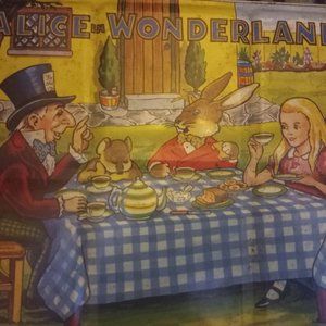 Alice in wonderland vintage watercolor paint